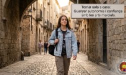 Noia adolescent caminant segura per Girona gràcies a la defensa personal i el Taekwondo de Chois Lee